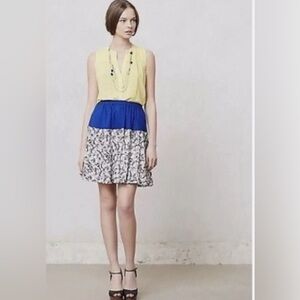 Anthropologie Postmark Bellflower Bloom Embroidered Full Skirt SZ S‎